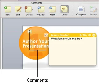 Office 2011 darbam ar Mac: komentēšana koplietotā PowerPoint prezentācijā