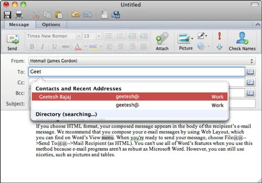 Office 2011 za Mac: napišite e-poštna sporočila v Outlooku