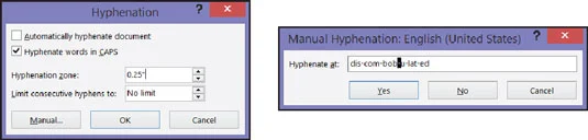 Kā lietot defisēšanu programmā Word 2016