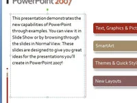 Kako urediti besedilo na diapozitivu PowerPoint 2007