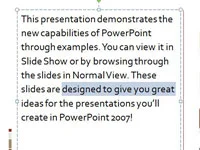 Kako urediti besedilo na diapozitivu PowerPoint 2007