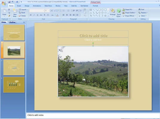 Kā apgriezt grafiku programmā PowerPoint 2007