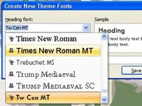 Kā izveidot motīva fontu programmā PowerPoint 2007