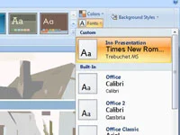 Kā izveidot motīva fontu programmā PowerPoint 2007