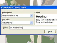 Kā izveidot motīva fontu programmā PowerPoint 2007