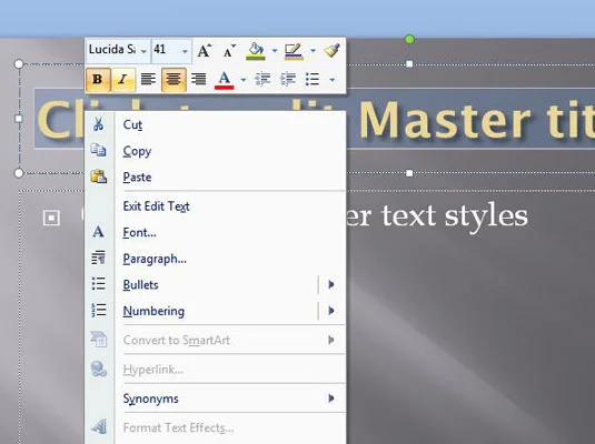 Kā modificēt slaidu šablonu programmā PowerPoint 2007