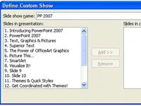 Kā izveidot pielāgotu šovu programmā PowerPoint 2007