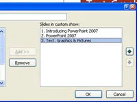 Kā izveidot pielāgotu šovu programmā PowerPoint 2007