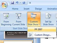 Kā izveidot pielāgotu šovu programmā PowerPoint 2007