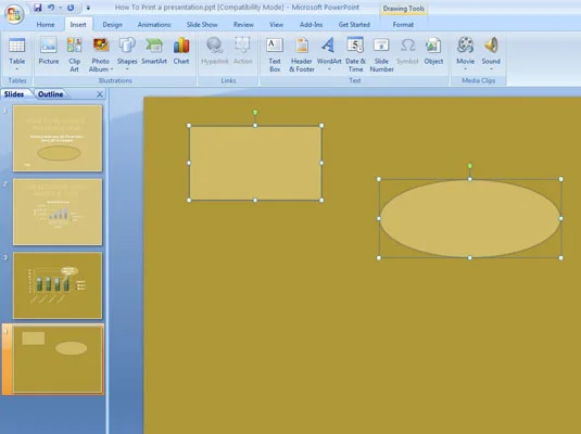 Kā diagrammā savienot PowerPoint 2007 formas