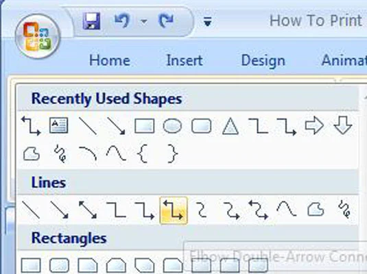 Kako povezati oblike PowerPoint 2007 na diagram