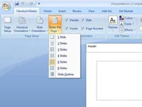 Kā mainīt izdales materiālu šablonu programmā PowerPoint 2007