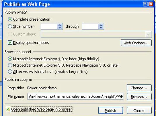 Kā pārvērst PowerPoint 2007 prezentāciju tīmekļa lapā