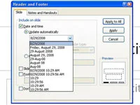 Kako dodati datum, številko ali nogo diapozitivom PowerPoint 2007