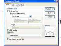 Kako dodati datum, številko ali nogo diapozitivom PowerPoint 2007