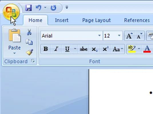 Kā izslēgt automātisko sarakstu programmā Word 2007