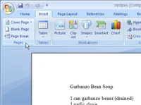 Kā programmā Word 2007 ievietot tukšu lapu