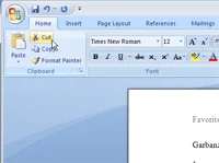 Kā izgriezt un ielīmēt (pārvietot) tekstu programmā Word 2007