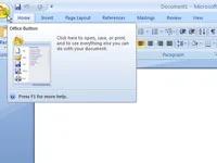Kā atvērt dokumentu programmā Word 2007