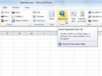 Kā Excel 2010 darbgrāmatā ievietot hipersaiti uz citu šūnu