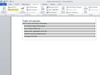 Kā izveidot satura rādītāju programmā Word 2010