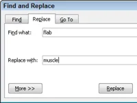Kā aizstāt atrasto tekstu programmā Word 2010