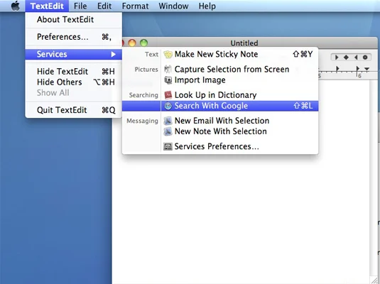 Kuidas kasutada teenuseid programmi võimaluste jagamiseks operatsioonisüsteemis Mac OS X Snow Leopard