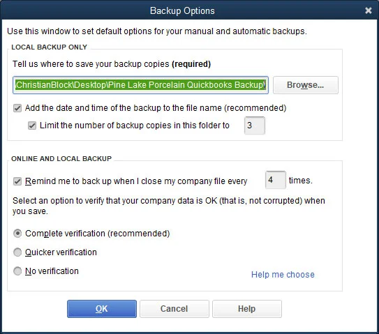 Как да архивирате файла с данни на QuickBooks