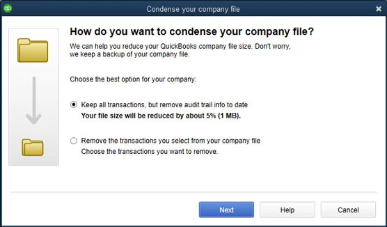 Mit jelent a QuickBooks vállalati fájlok tömörítése?