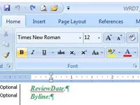 Kā mainīt teksta reģistru programmā Word 2007