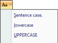 Kā mainīt teksta reģistru programmā Word 2007