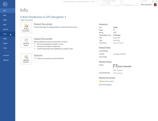 Kako natisniti svoj dokument Word 2013