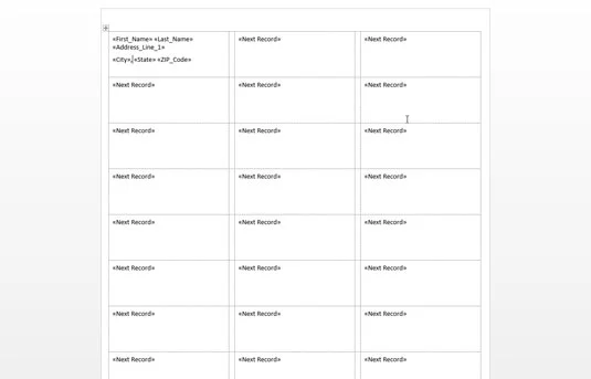 Kā izdrukāt adrešu sarakstu programmā Word 2013