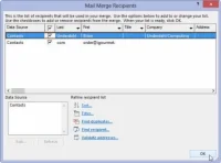 Kako uporabljati Outlookove stike kot seznam prejemnikov za spajanje pošte v programu Word 2013