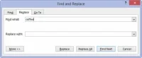 Kā aizstāt atrasto tekstu programmā Word 2013