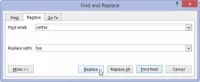 Kā aizstāt atrasto tekstu programmā Word 2013