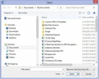 Kā programmā Word 2013 atvērt dokumentu, kas nav saistīts ar vārdu
