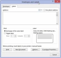 Postopek spajanja pošte v programu Word 2013