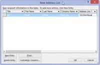 Postopek spajanja pošte v programu Word 2013