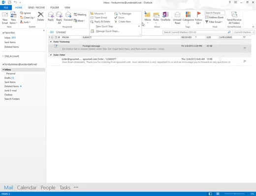 Kā izveidot un pārvaldīt ātrās darbības programmā Outlook 2013