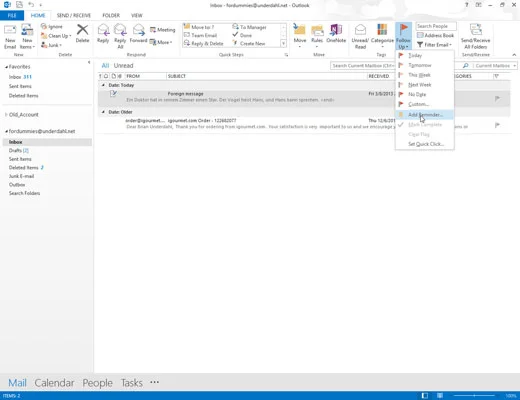 Kako spremeniti datum v opomniku sporočila Outlook 2013