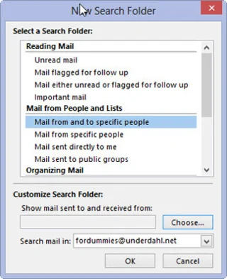 Kā iestatīt meklēšanas mapi programmā Outlook 2013
