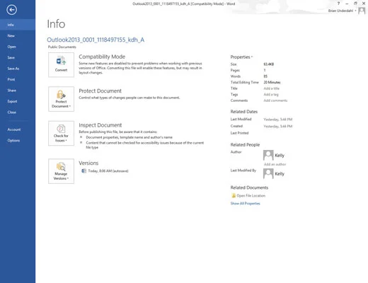Kā nosūtīt failu programmā Outlook 2013