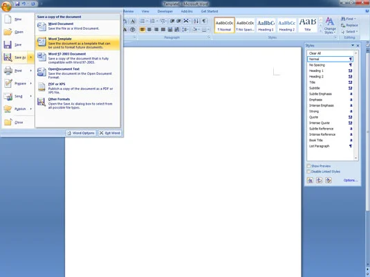 Kako ustvariti predlogo za Word 2007 iz nič