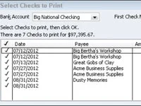 A csekk rögzítése és nyomtatása a QuickBooks 2012-ben