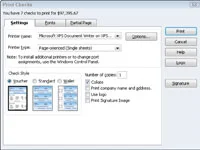 A csekk rögzítése és nyomtatása a QuickBooks 2012-ben