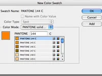 Velg farge fra InDesign CS5 Swatch Libraries