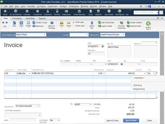 Tevékenységalapú költségszámítási osztályok a QuickBooks 2014-ben
