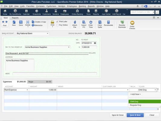 Tevékenységalapú költségszámítási osztályok a QuickBooks 2014-ben