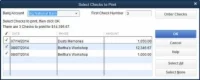 Csekk rögzítése és nyomtatása a QuickBooksból